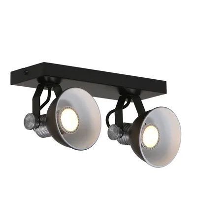 Produktbild von Steinhauer Strahler Brooklyn 2-flammig Schwarz Matt/ Weiß 32x13cm