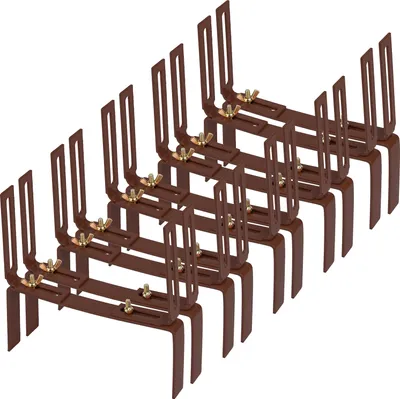 Produktbild von BigDean 10 Stück Blumenkastenhalter braun Standard H-Form Kasten Halter Balkonkastenhalter