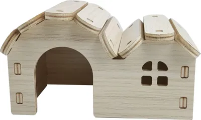 Produktbild von Hölzernes Hamsterhaus, bissfestes Versteck für Zubehör, Schlafnest mit doppelter Oberseite, S, 15 x 10 x 5 cm