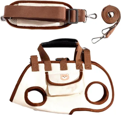 Image de Sac de transport pour chien - Porte-bébé pour chiot - Voyage confortable - Maille respirante - 30x25x2 cm - Noir