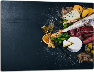 Produktbild von Glasschneidebrett Herdabdeckplatte Glaskeramikkochfeld Universal 52x40 cm Schwarz Essen