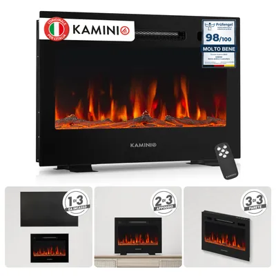 Immagine prodotto di KAMINIO Camino elettrico MARLON - Camino elettrico 3 in 1 con riscaldamento, effetto fiamma 3D, 12 colori della fiamma, telecomando - 24 pollici, Immagine generata dall'IA