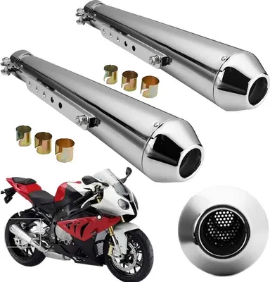 Zdjęcie produktu dla Tłumik wydechu motocykla, design retro, solidna konstrukcja z żelaza, 2 SZTUK, tłumik