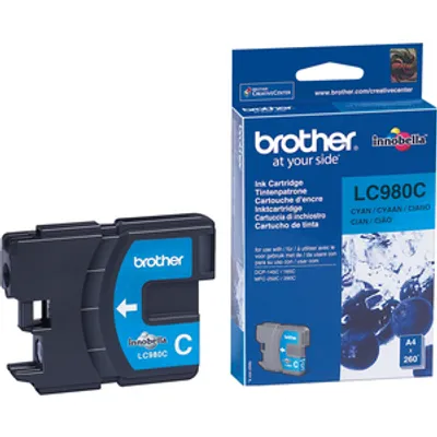 Produktbild von Brother LC980C, Cyan, 1 Stück(e), 260 Seiten, Einzelpackung