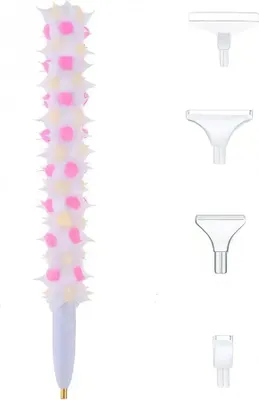 Produktbild von Diamant-Stick-Applikator + 4 Spitzen, dekorative Spikes, Pfirsichrosa