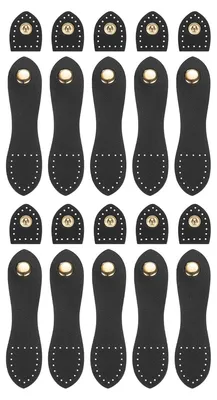 10 Sets Leder-Druckknöpfe, 11×2,5 cm, schwarz, für Taschen & Jacken