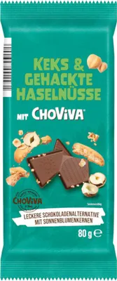 Produktbild von Ludwig Schokoladentafel ChoViva Cookie and gehackte Hazelnüsse 80g