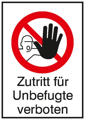 Produktbild von Wolk Verbotsaufkleber Zutritt für Unbefugte verboten 13.1 cm x 18.5