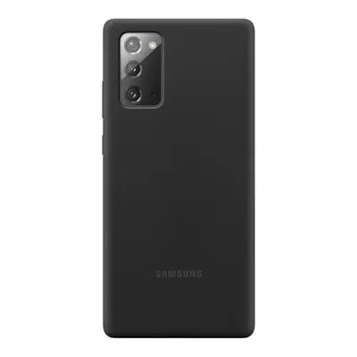 A black Samsung Galaxy Note 20 phone case is shown from the back on a white background.