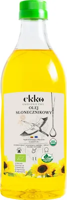 Zdjęcie produktu dla Olej Słonecznikowy Do Gotowania I Smażenia Tłoczony Na Zimno1 L - Ekko