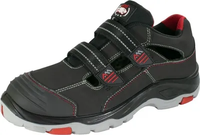 Produktbild von Arbeitsschuhe BSNred moderne S1P Sandalen schwarz/rot 45
