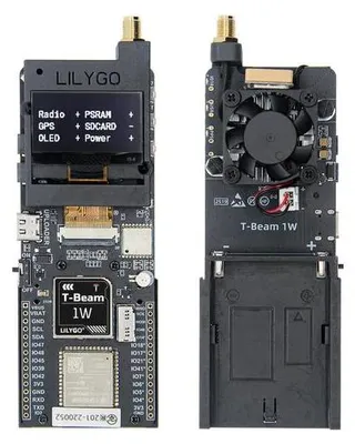 Produktbild von LILYGO T-Beam 1W ESP32-S3, LoRa SX1262 868MHz, GPS, OLED 128x64, SD, WiFi BT, 5V 500mA