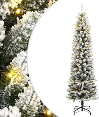 Image de Sapin de Noël artificiel 150 LED et neige floquée 150 cm