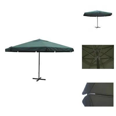 Immagine prodotto di vidaXL Ombrellone verde 500 cm alluminio - Ombrelloni e tende da sole