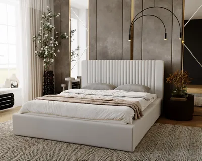 Produktbild von GrainGold Polsterbett Malmo 180x200 cm - Bett 180x200, Polsterbett mit Bettkasten & Lattenrost - Hellgrau (Jupiter 20)