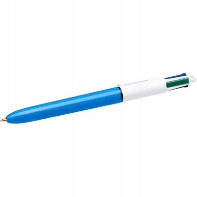 Zdjęcie produktu dla BiC® 982866 Pióro kulkowe 4 kolory - nieścieralne, 0,4 mm, jasnoniebieskie/białe