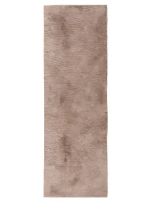 Produktbild von Fellteppich Furry Taupe 80x300 cm Wohnzimmer Läufer Rutschfest Waschbar Hochflor benuta Flauschig Plüsch Shaggy Weich