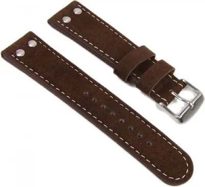 Produktbild von Wasserbüffel Ersatzband Uhrenarmband Leder 22mm Dunkelbraun 956822