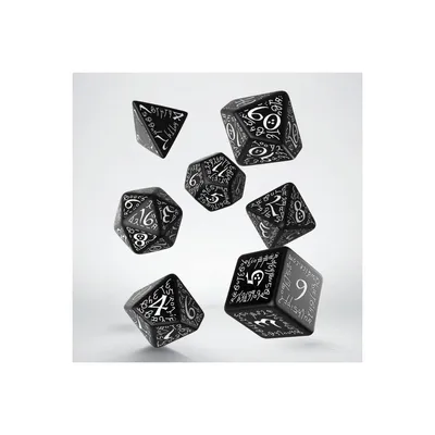 Produktbild von SELV01 - Elvish Würfelset, schwarz & weiß (7)