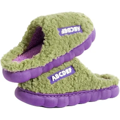 Produktbild von Hausschuhe Damen & Herren – Plüsch Memory Foam Pantoffeln – Warm & Rutschfest, Größe 36/37, Grün