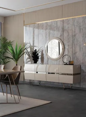 Immagine prodotto di Credenza Consolle Credenza Cassettiera Mobile da soggiorno Specchio lucido