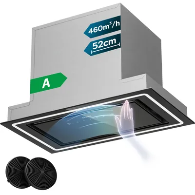 Obrázek produktu pro CIARRA vestavná digestoř 52 cm, 460 m³/h, vestavná digestoř 460 m³/h, ovládání dotykem a gesty, odvod vzduchu a recirkulace VM5931C