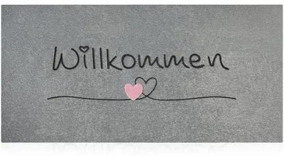 Fußmatte 120x45 cm, grau, rutschfest, Gummi, für draußen