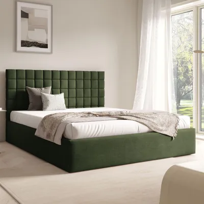 Produktbild von FURNISTAR Polster BEA III mit kasten| 140x200|Doppel mit Stauraum und Lattenrost|Boxspring-Optik|ohne Matratze|Schlafzimmer - Dunkelgrün