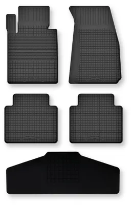 Productafbeelding van Rubberen automatten + tunnelmat voor Jeep Wrangler JL vanaf 2017 – 5-delig, zwart, op maat – Wielganizator Semi-Universal