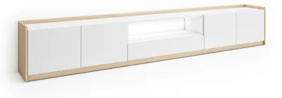 Produktbild von TV-Möbel Holzeffekt weiß und eiche 310x37x50cm mit Led