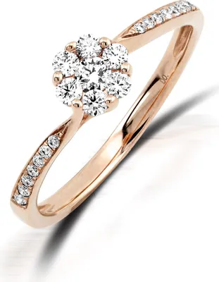 Produktbild von 750er Gold Verlobungsring 4er Krappen ca. 0,14ct. Diamant Gr. 54 Solitär Antragsring