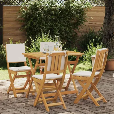 Produktbild von 4 cremeweiße Bistro-Stühle aus Akazienholz