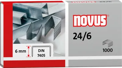 Produktbild von Novus Heftklammern 24/6 DIN 1.000 Stück, Schenkellänge 6 mm