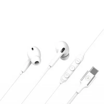 Zdjęcie produktu dla FORCE PLAY, słuchawki douszne USB-C z pilotem i mikrofonem, białe