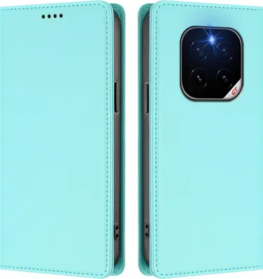 Image de Etui en cuir pour Honor GT Pro, étui magnétique en cuirPolyuréthaneavec support Vert Menthe