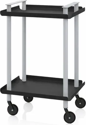 Produktbild von DON HIERRO - Servierwagen, Rollregal mit 2 Ebenen, Metall, grauen Rahmen, LEKY