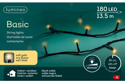 Produktbild von Lumineo Basic Weihnachtsbeleuchtung 180LED Champagner