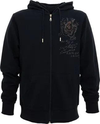 Produktbild von Sweatjacke FAKKO Dunkelblau mit Reißverschluss und Kapuze im Trachten-Stil