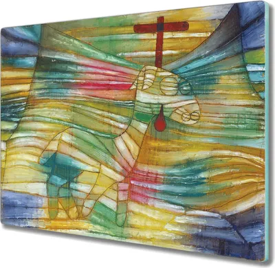Produktbild von Coloray Schneidebrett Herdabdeckplatte 60x52 cm Kochplattenabdeckung Hackbrett Küchenbrett - Schaf Paul Klee