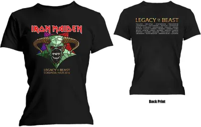 Produktbild von Iron Maiden Legacy of the Beast Tour (Back Print) Black L Damen T-Shirt