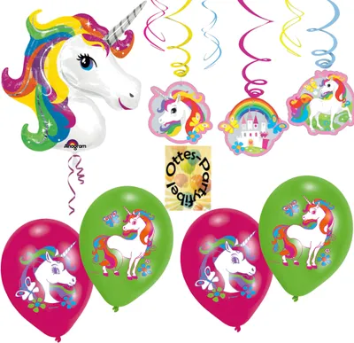 Produktbild von Regenbogen-Deko-Set1 - Dekospiralen Folienballon Luftballons