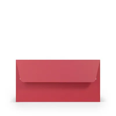Produktbild von Farbige Briefumschläge - Rot 110 x 220 mm (DIN Lang) | 100 g/qm Gerippt (Paperado) | Ohne Fenster | Haftklebung | Gerade Klappe | 100 Stück