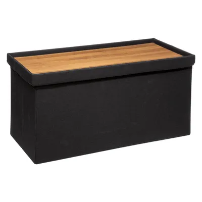 Obrázek produktu pro Pouf na sedadlo s úložným prostorem, velká, černá barva