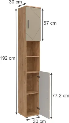 Obrázek produktu pro Koupelnová skříňka Vicco Irma Béžová 30 x 192 cm, Model 58295