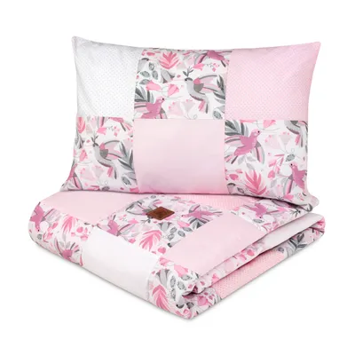Produktbild von Pepi Baby Bettwäsche Patchwork 100x140 Set mit Kissenbezug 40x60 Kinder Kopfkissen Bettdecke Hummingbird