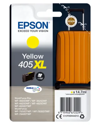 Obrázek produktu pro Epson 405XL - originální - pigmentový inkoust - žlutý - Epson - jedno balení - WorkForce WF-7830 - 7835 - 7840 - WorkForce Pro WF-3820 - 3825 - 4820 - 4825 - 4830 (C13T05H44020)