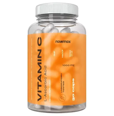 Produktbild von nowmax® Vitamin C 1000 mg – 30 Kapseln, Nahrungsergänzungsmittel