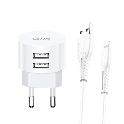 Immagine prodotto di Usams Charger T20 2xUSB 2,1A Lightning