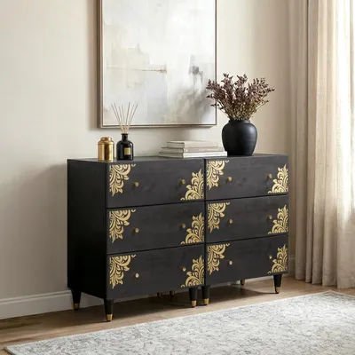 Zdjęcie produktu dla vidaXL Kredens 2 szt. czarny 60 x 33 x 75 cm lite drewno mango