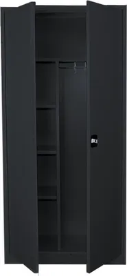 Produktbild von Mehrzweckschrank mit Flügeltüren, 1800 x 800 x 383 mm, RAL 9005/9005 Tiefschwarz